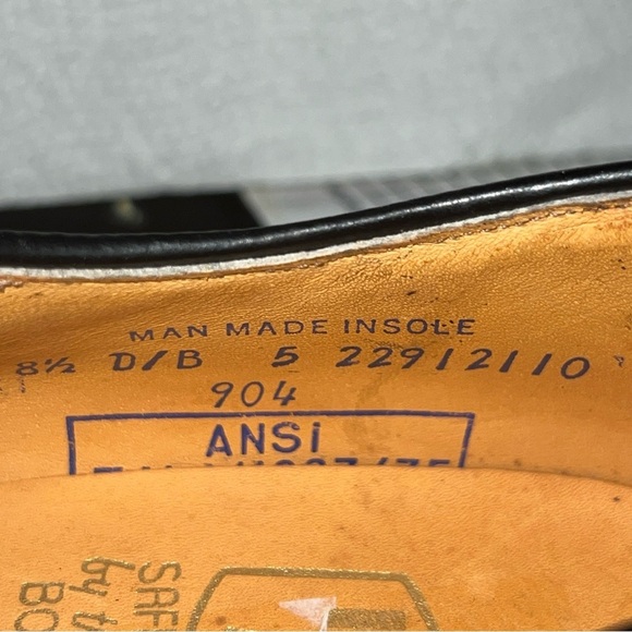 New Iron Age By Bostonian 8.5 D/B Black Wingtip Dress Safety Shoes - Picture 12 of 13